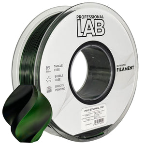 Filamento Silk PLA Dual Color preto verde | Prof. Lab