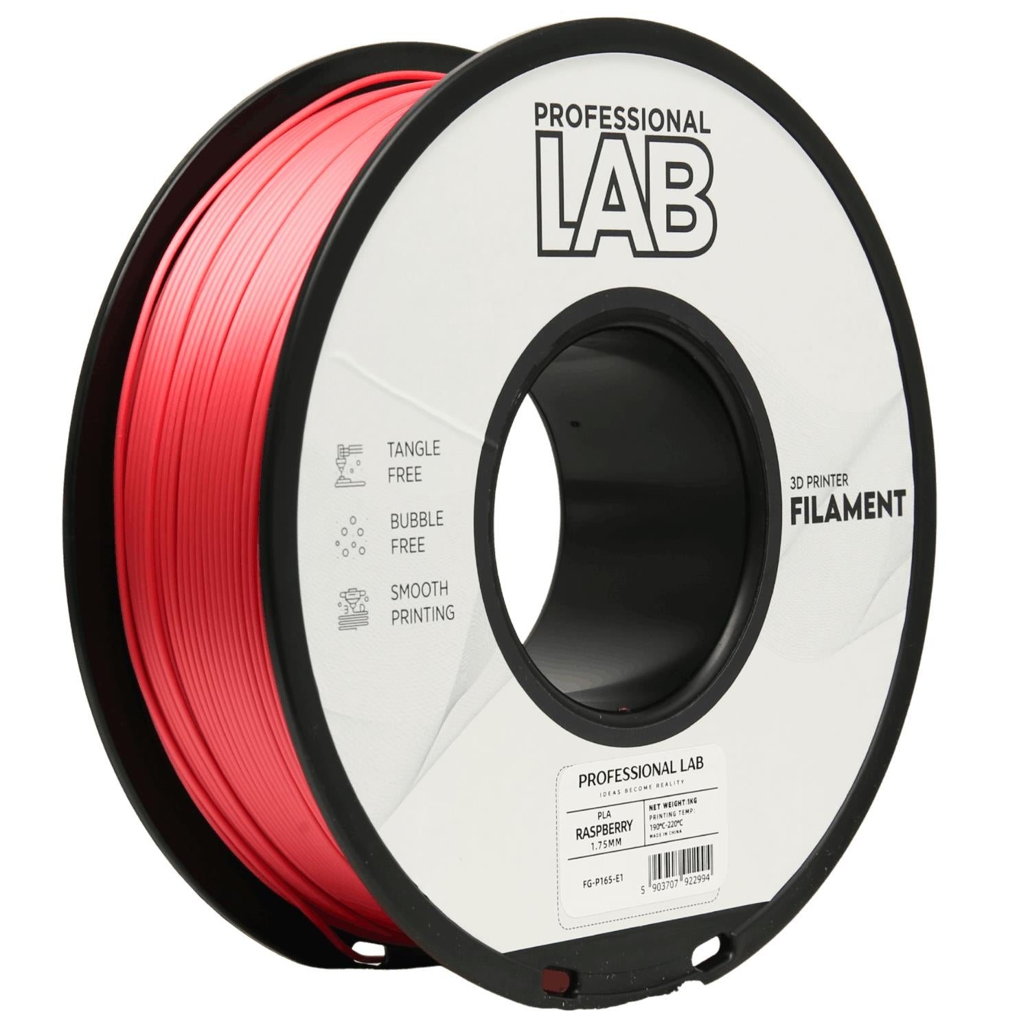 Bobina de filamento PLA framboesa, Prof. Lab, 1,75 mm