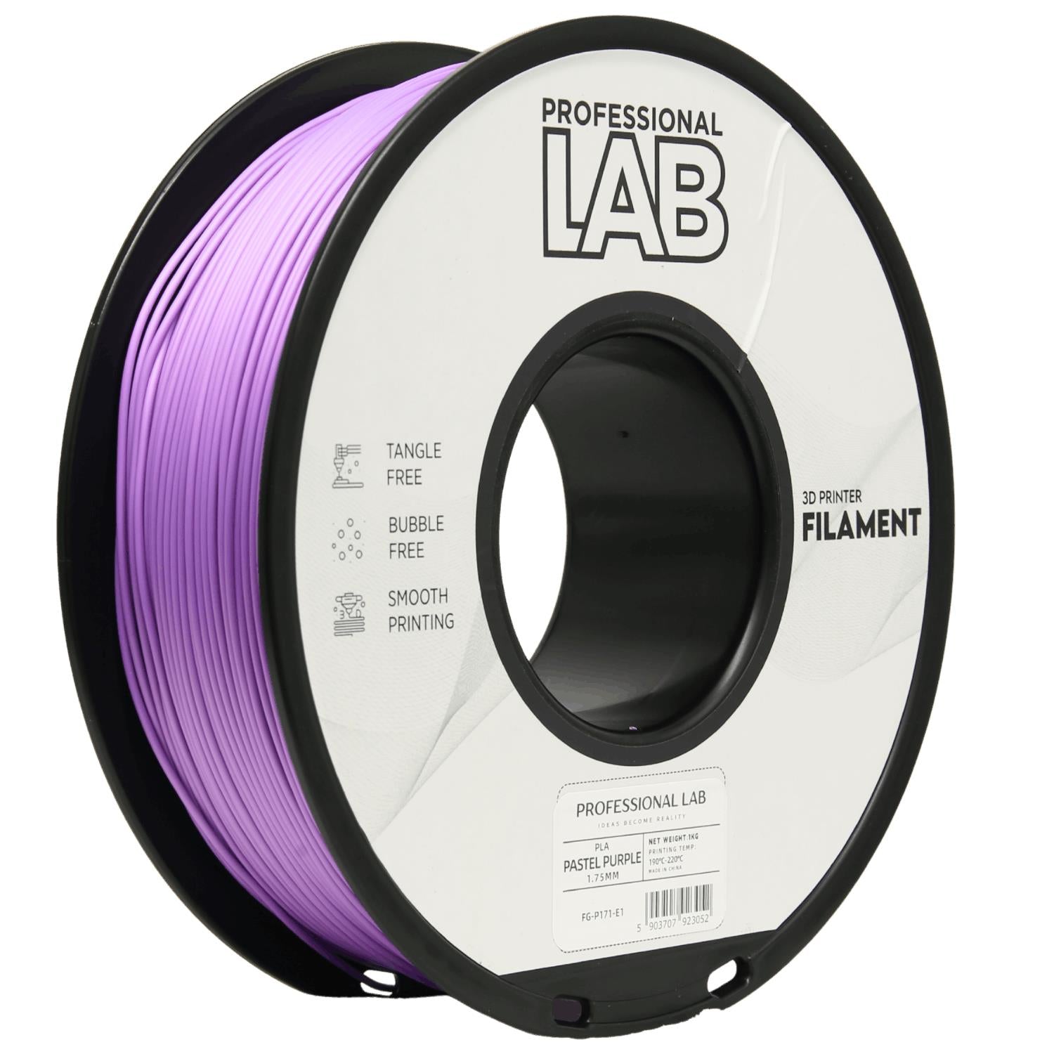 Spool of PLA pastel purple filament, Prof. Lab, 1.75 mm