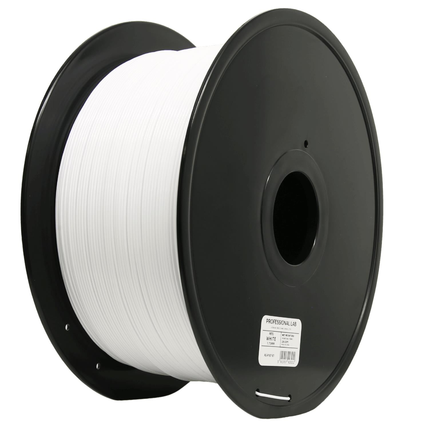 Bobina de filamento PETG branco 3 kg, Prof. Lab, 1,75 mm
