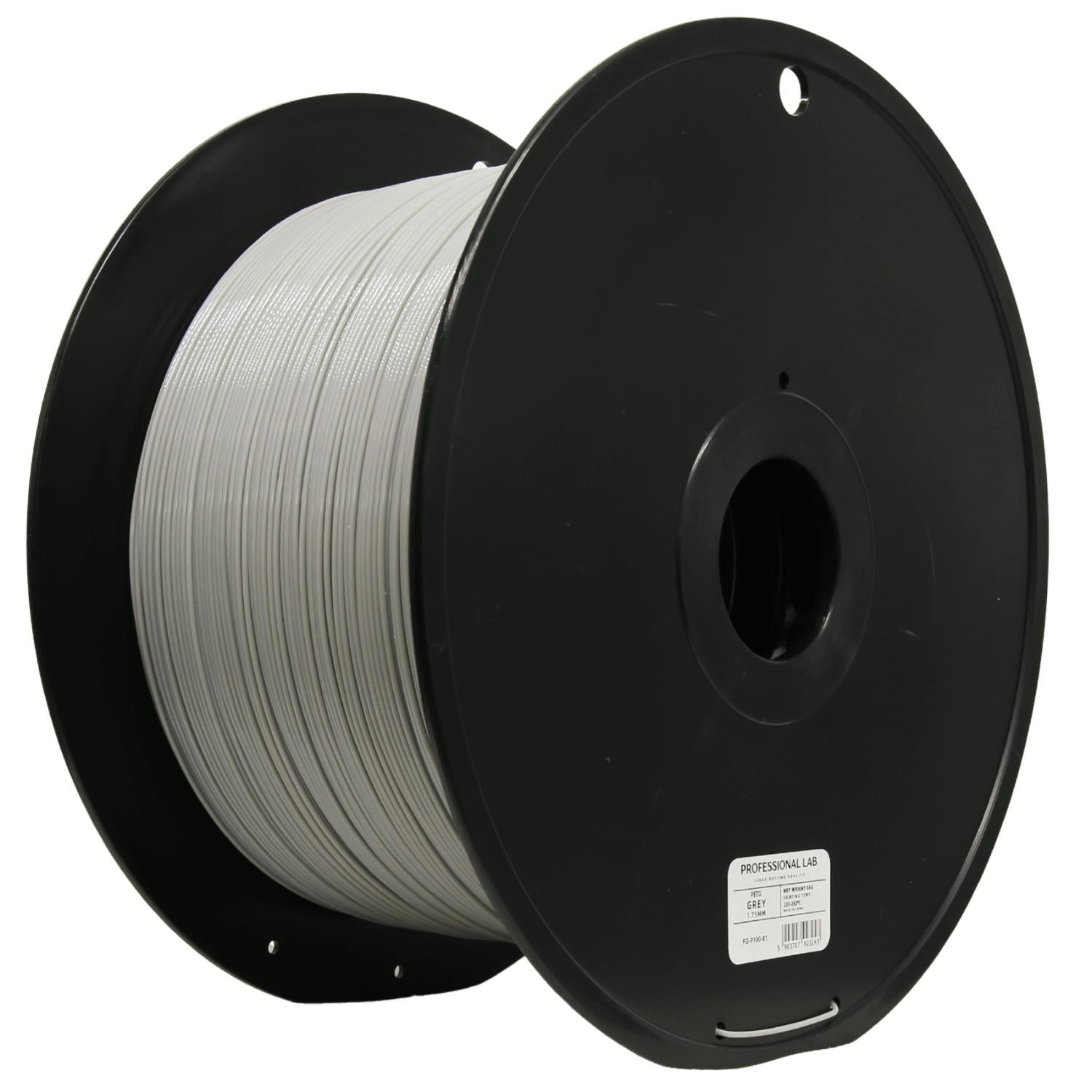 Bobina de filamento PETG cinzento 5 kg, Prof. Lab, 1,75 mm