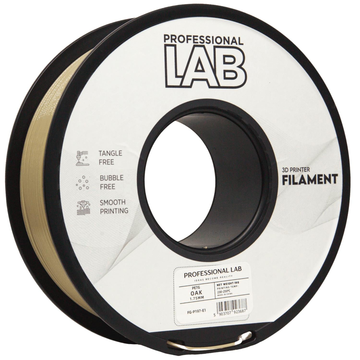 Bobina de filamento PETG carvalho, Prof. Lab, 1,75 mm