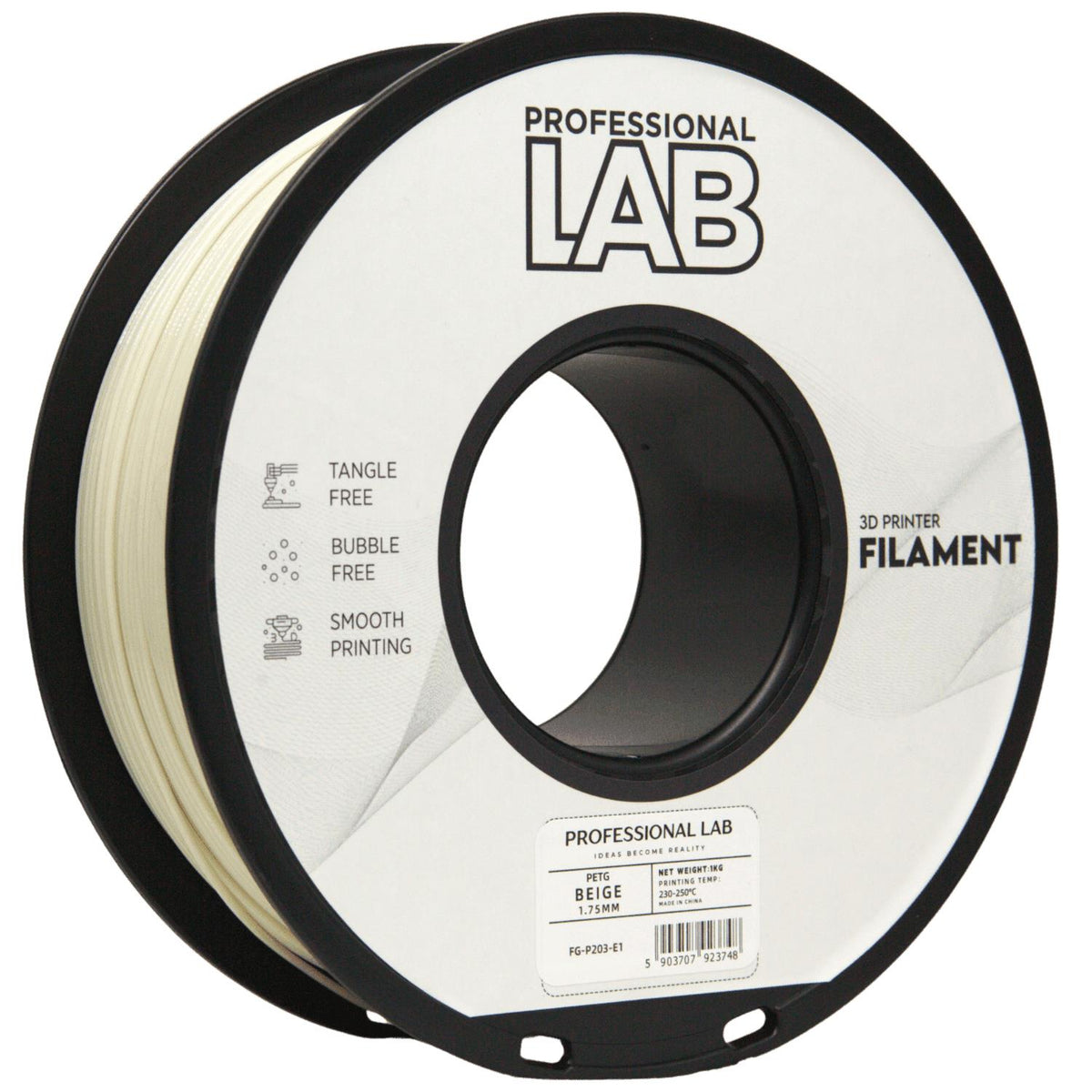 Bobina de filamento PETG bege, Prof. Lab, 1,75 mm