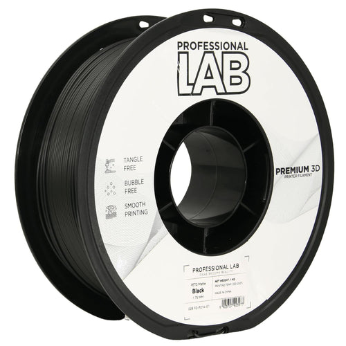 Spool of PETG matte black filament, Prof. Lab, 1.75 mm