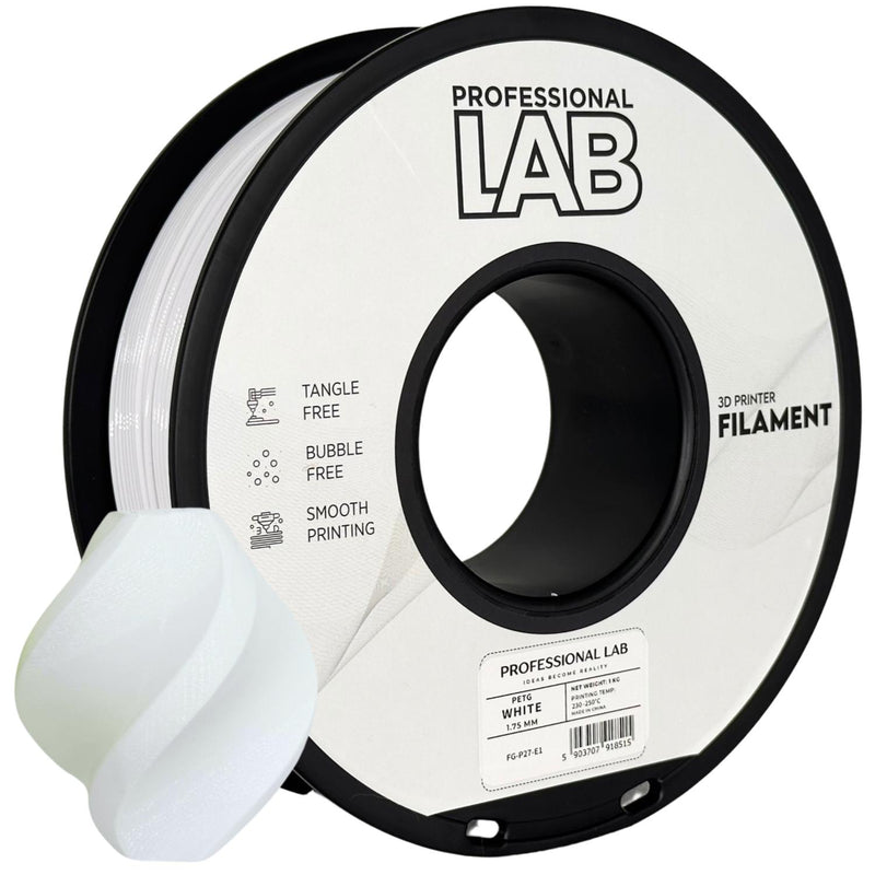 Bobina de filamento PETG branco, Prof. Lab, 1,75 mm