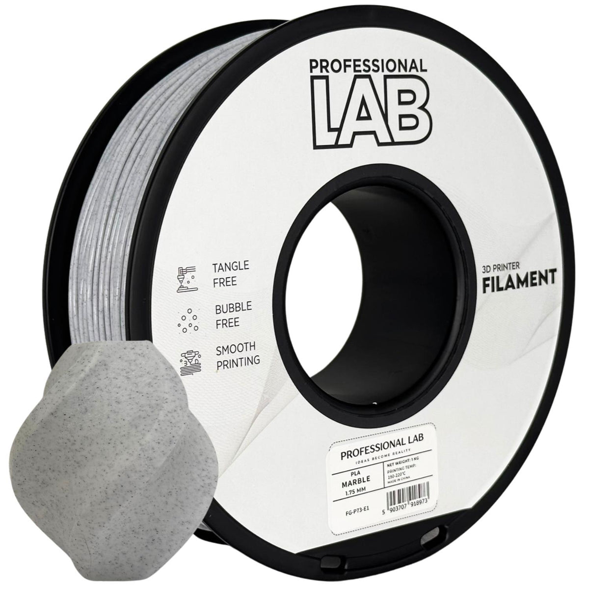 Spool of PLA marble filament, Prof. Lab, 1.75 mm