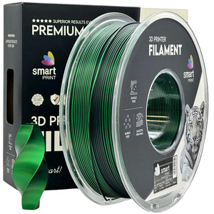 Filamento Silk PLA Dual Color preto verde | Smart Print
