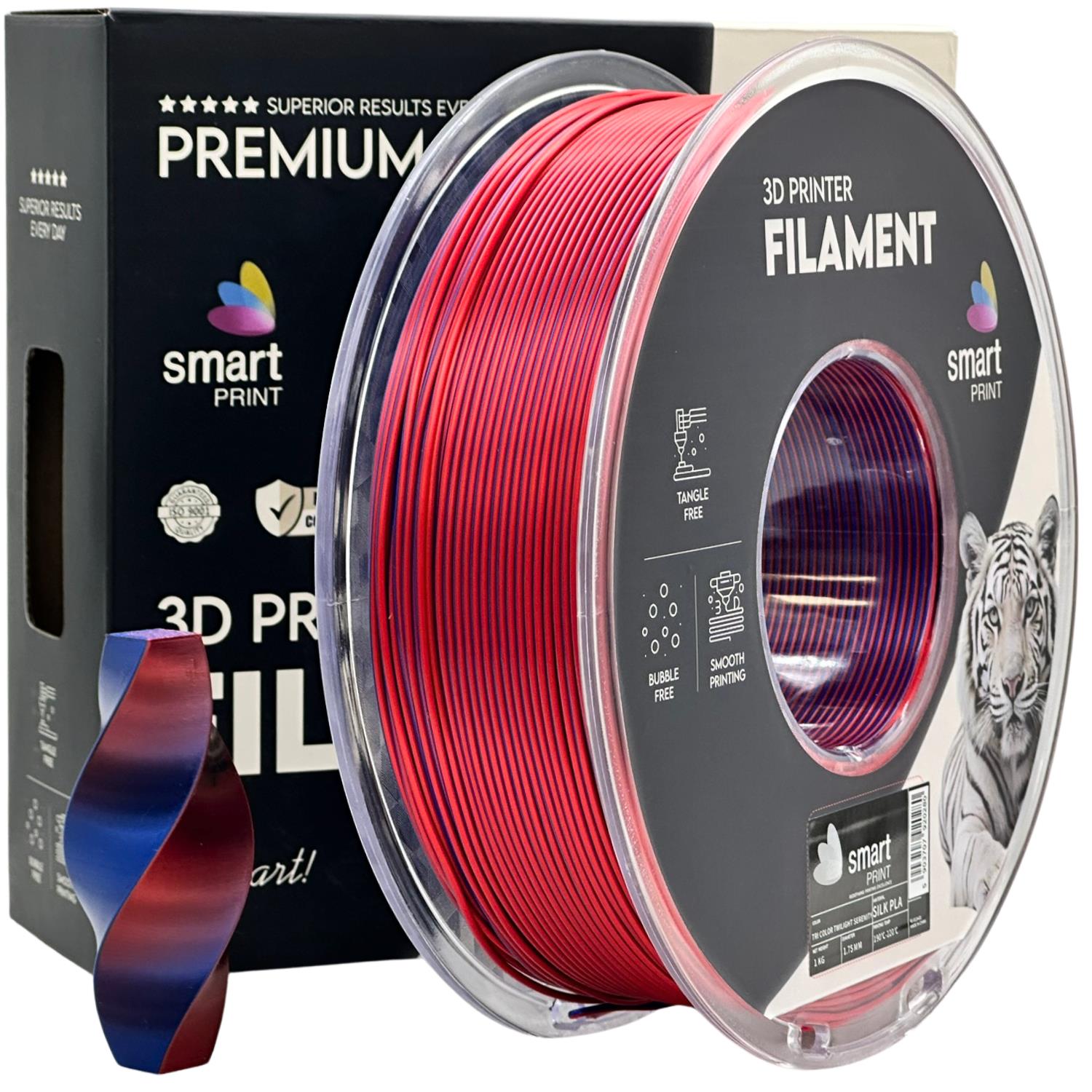 Bobina de filamento Silk PLA Dual Color Twilight Serenity, Smart Print, 1,75 mm