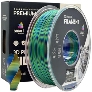 Filamento Silk PLA Tri Color vermelho azul verde | Smart Print