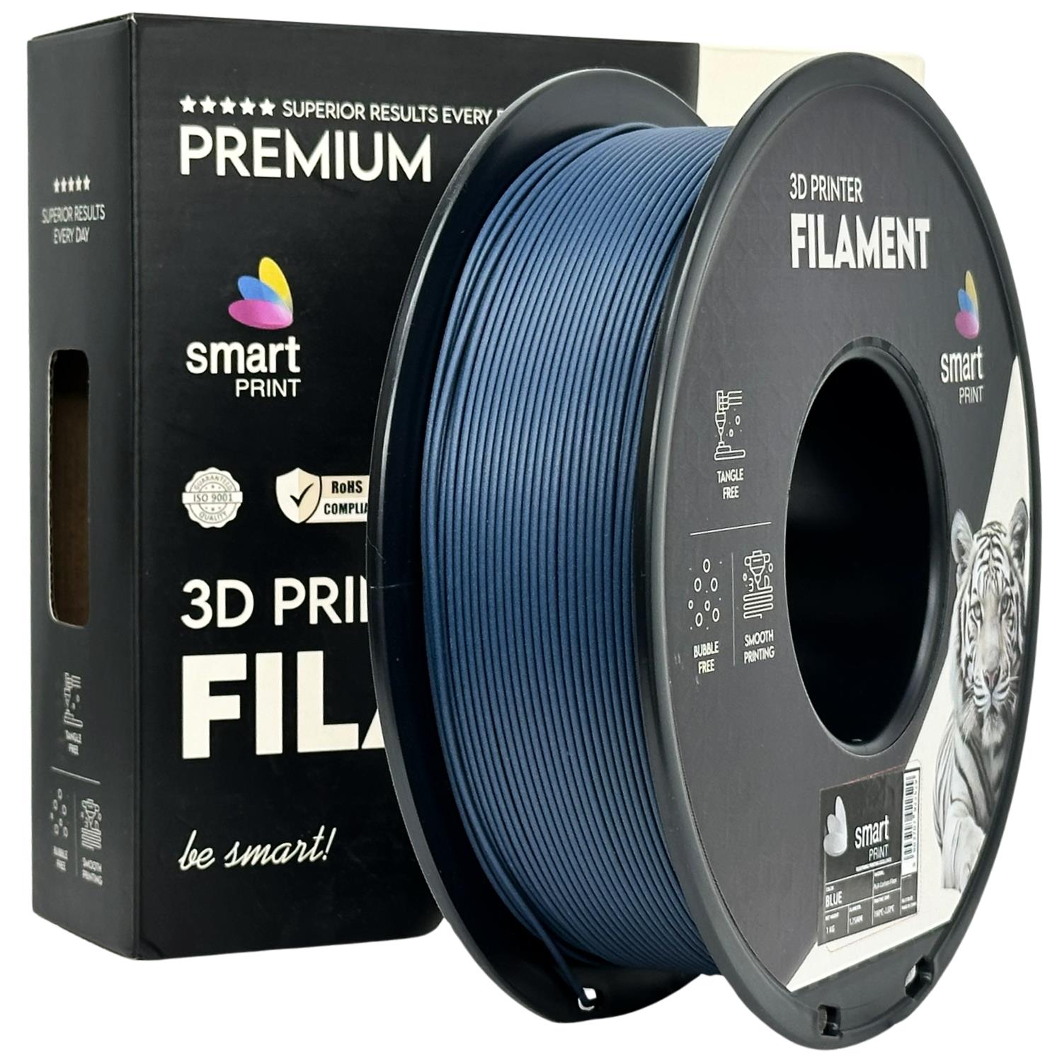 Bobina de filamento PLA-CF azul, Smart Print, 1,75 mm