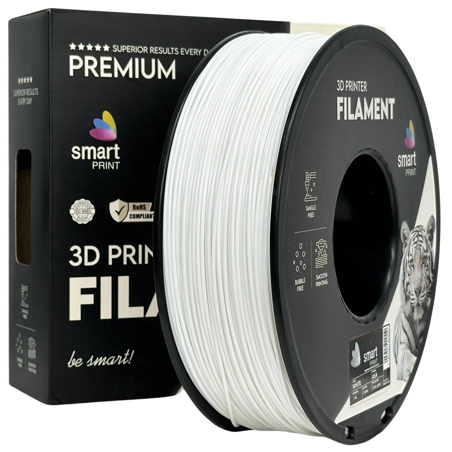 Spool of ASA white filament, Smart Print, 1.75 mm