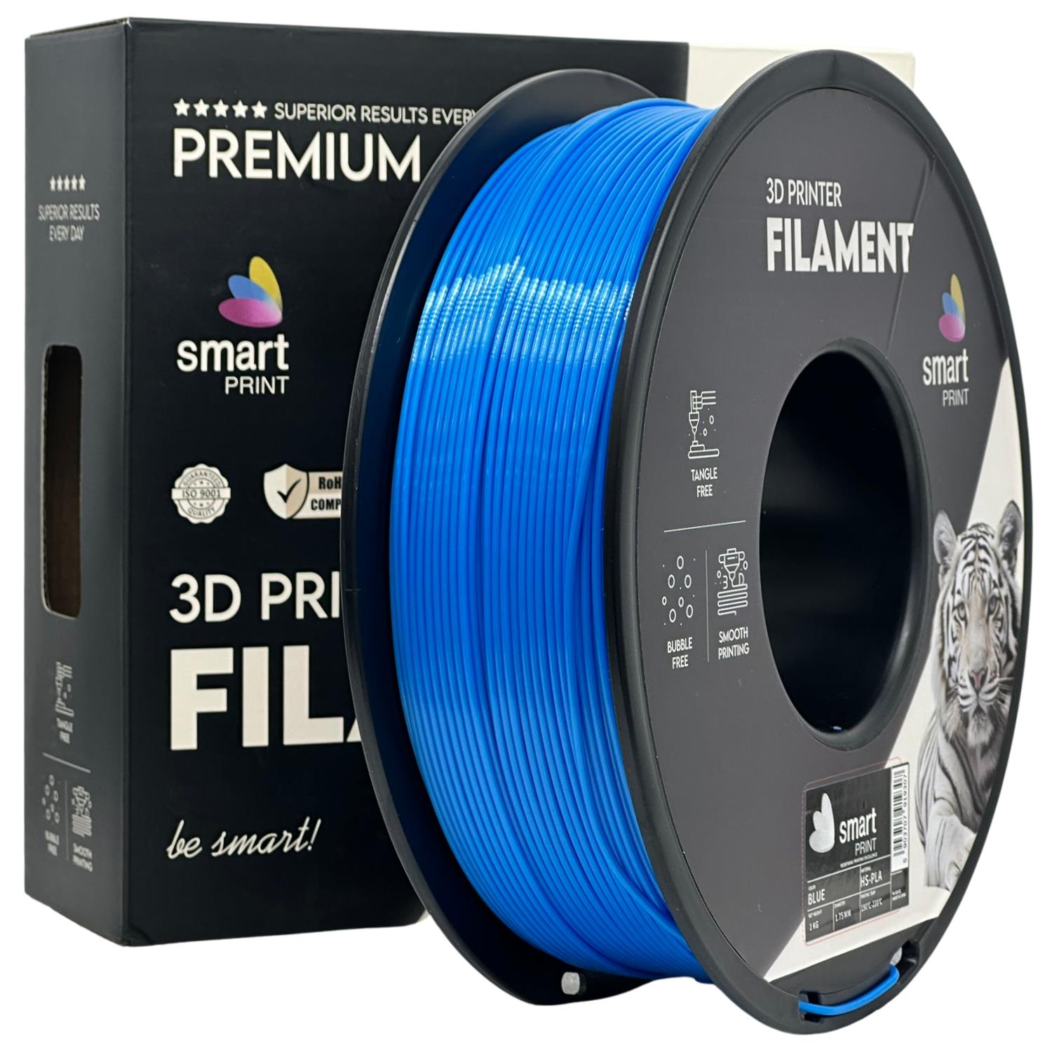 Spool of HS-PLA blue filament, Smart Print, 1.75 mm