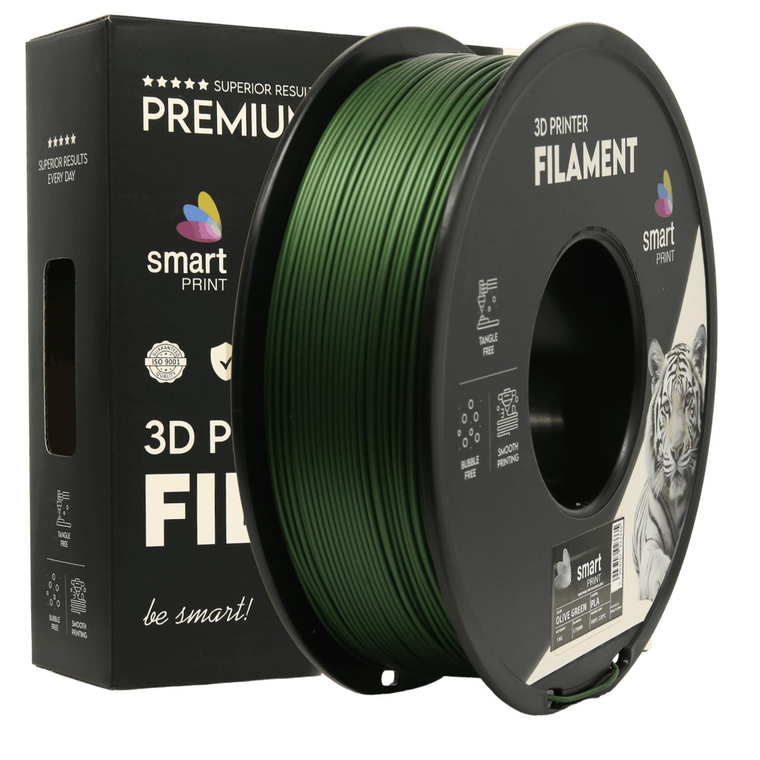Bobina de filamento PLA verde oliva, Smart Print, 1,75 mm