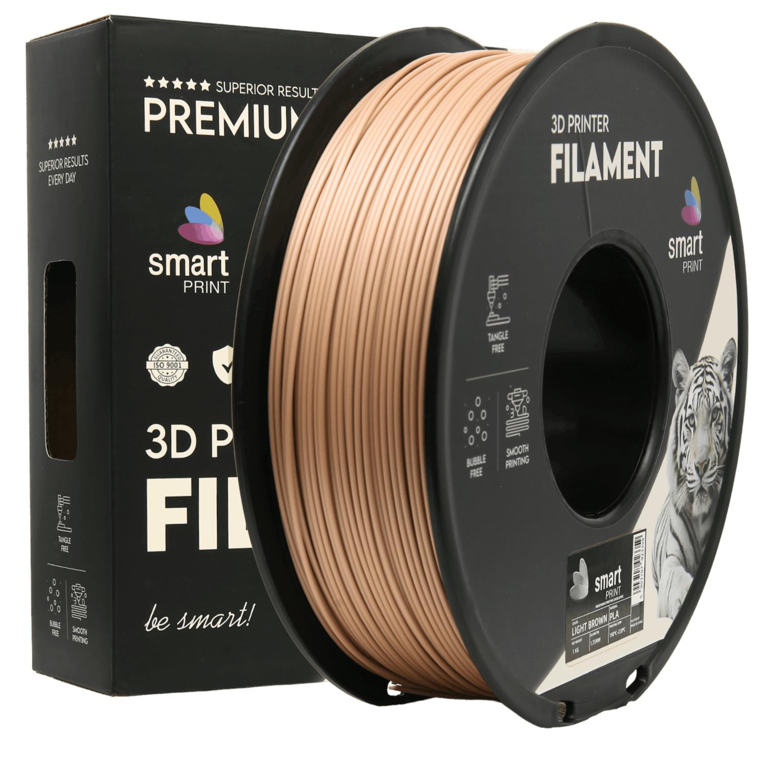 Bobina de filamento PLA castanho claro, Smart Print, 1,75 mm