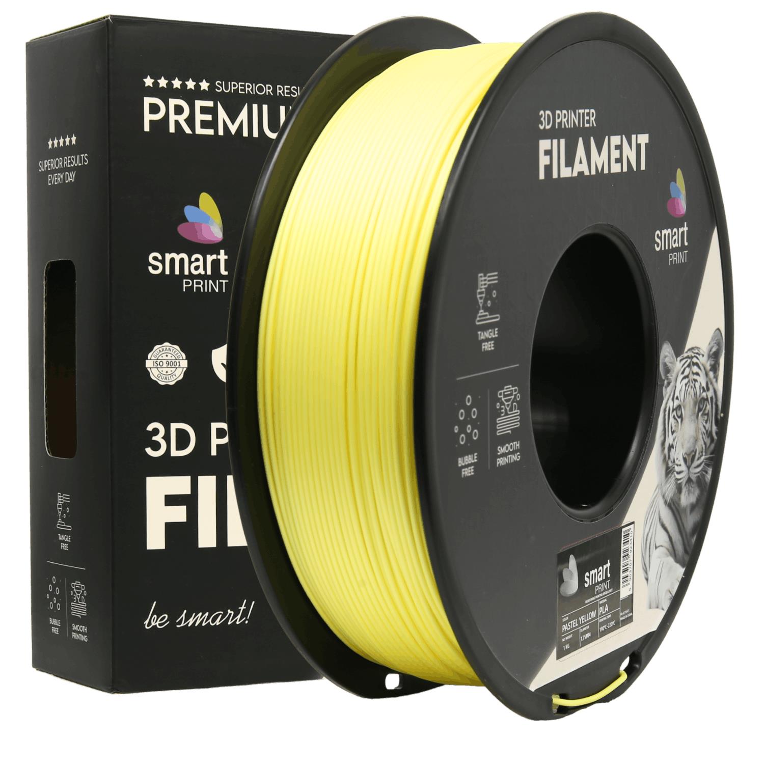Bobina de filamento PLA amarelo pastel, Smart Print, 1,75 mm