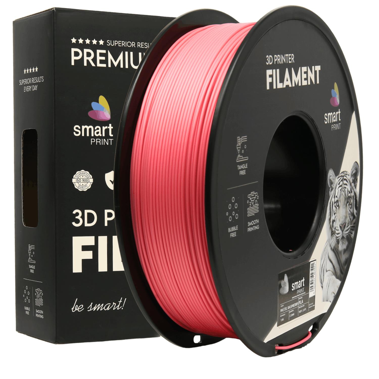 Bobina de filamento PLA framboesa pastel, Smart Print, 1,75 mm