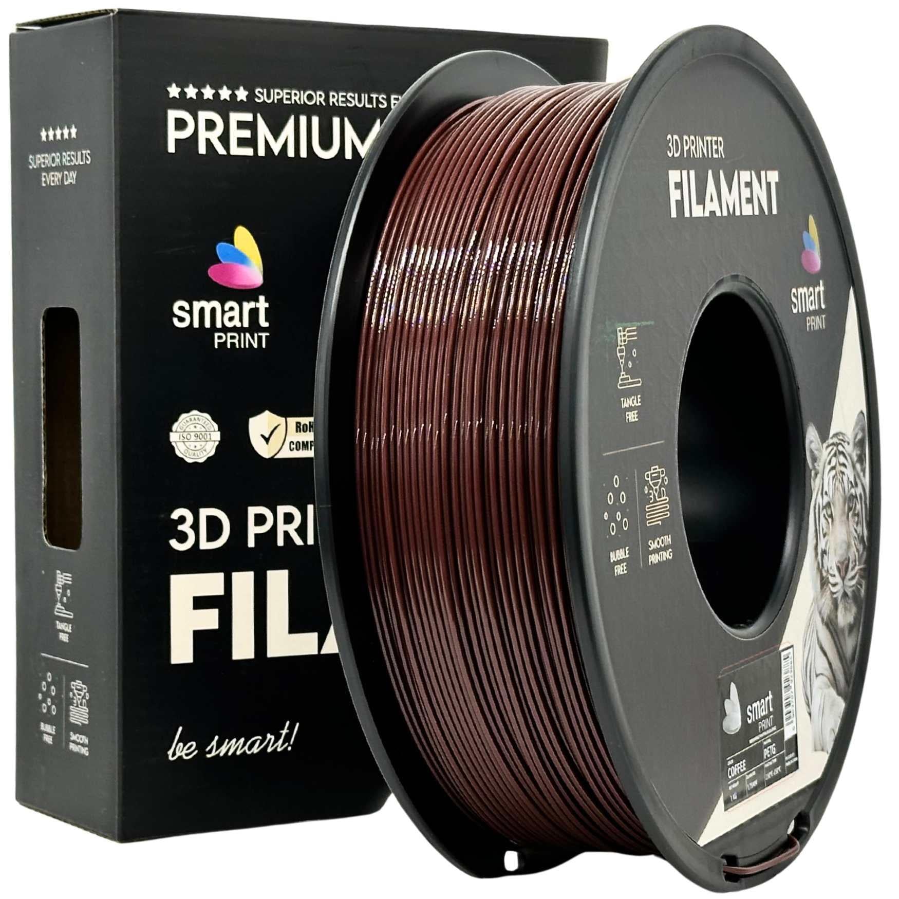 Spool of PETG coffee filament, Smart Print, 1.75 mm