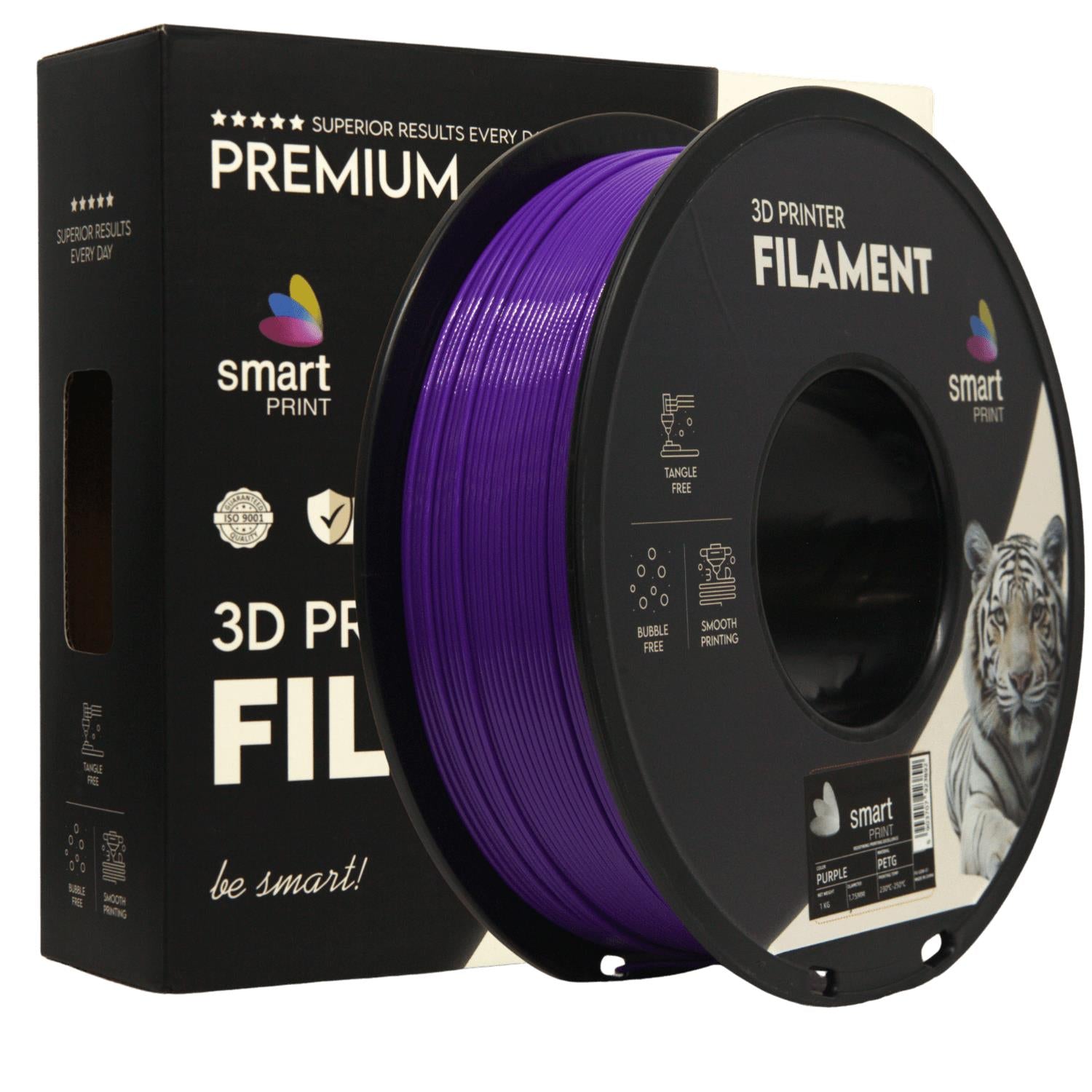 Bobina de filamento PETG violeta, Smart Print, 1,75 mm