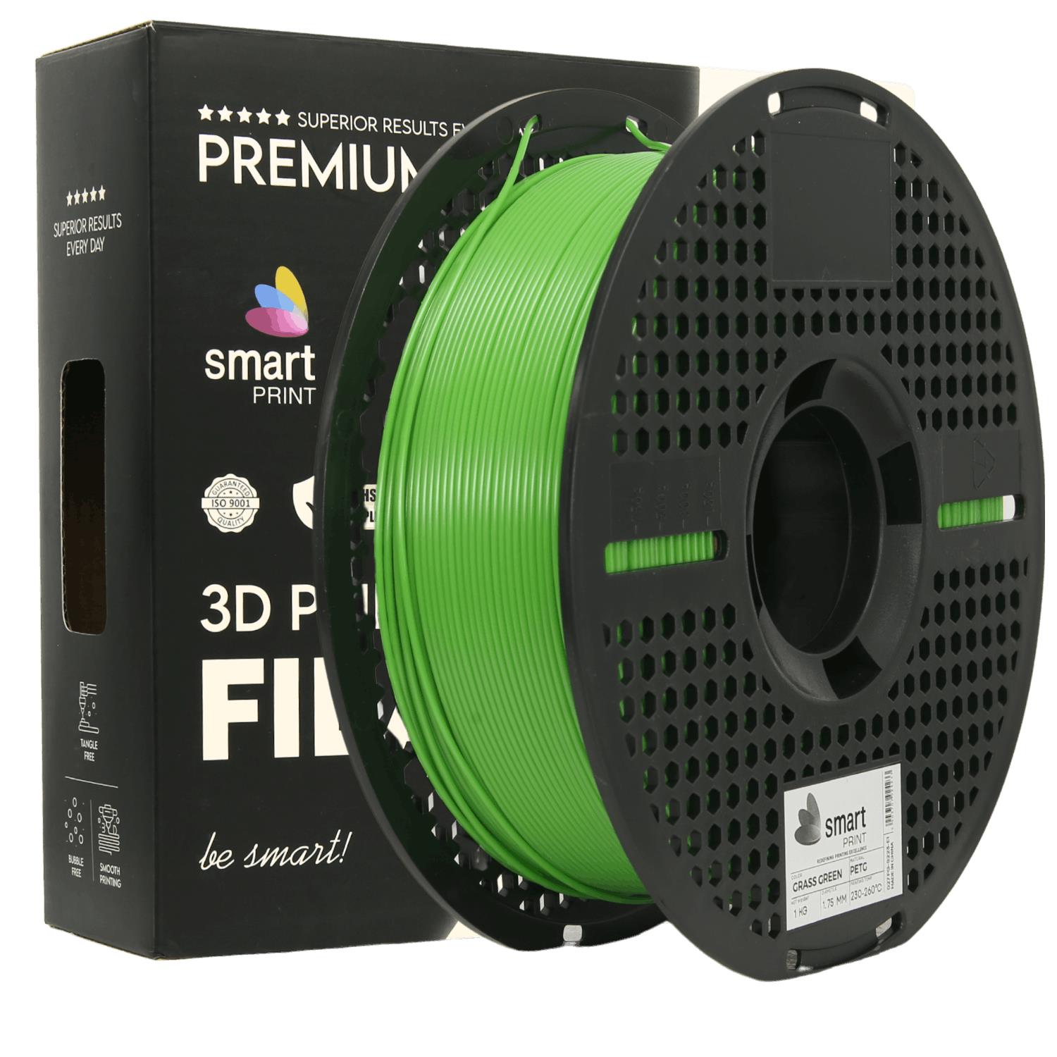 Spool of PETG grass green filament, Smart Print, 1.75 mm