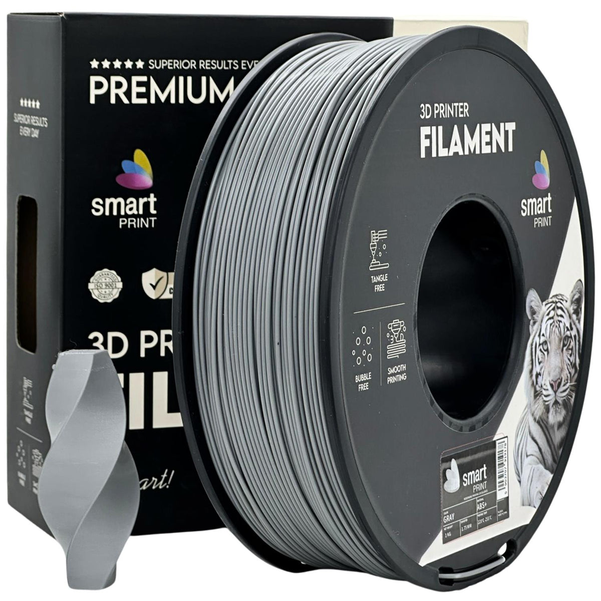 Bobina de filamento ABS+ cinzento, Smart Print, 1,75 mm