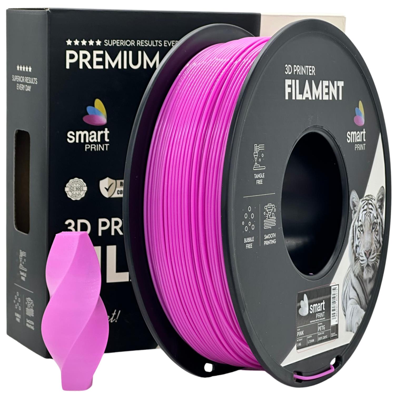 Spool of PETG pink filament, Smart Print, 1.75 mm