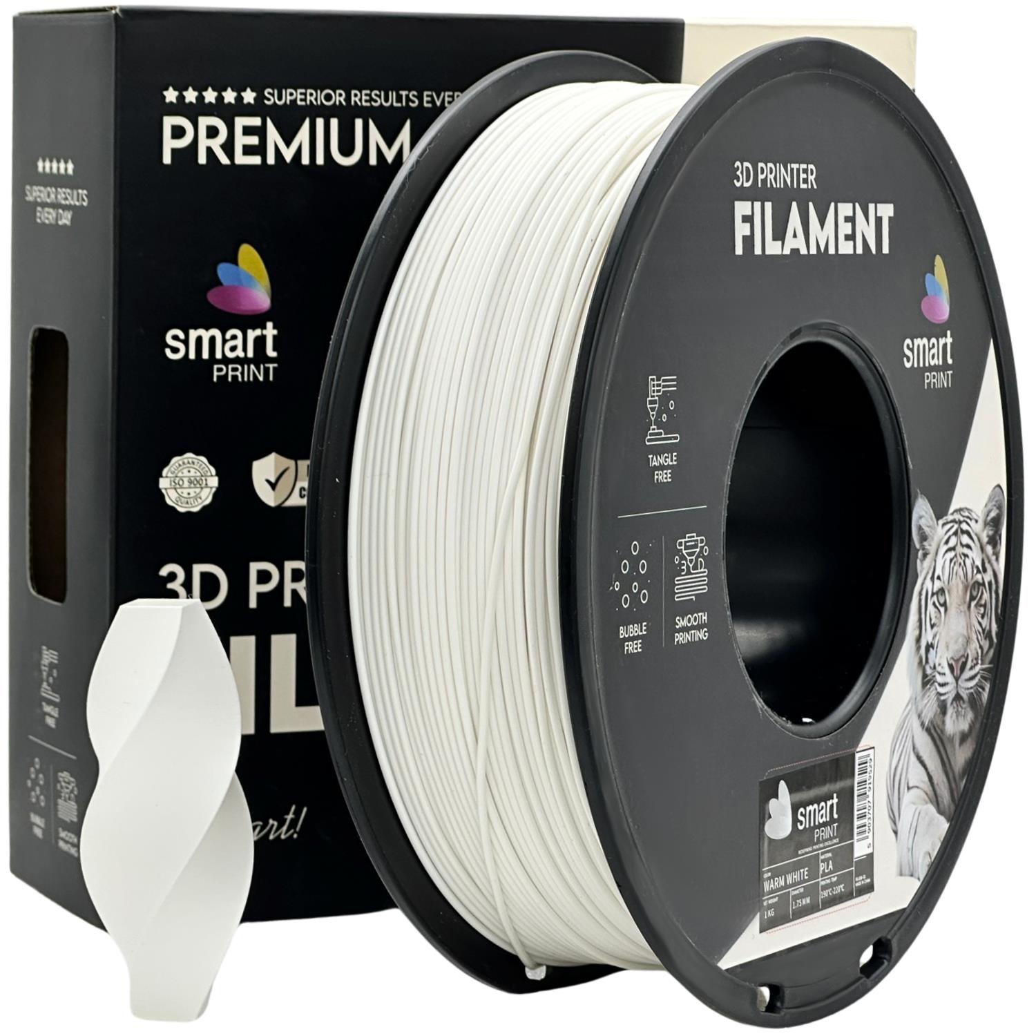 Bobina de filamento PLA branco quente, Smart Print, 1,75 mm