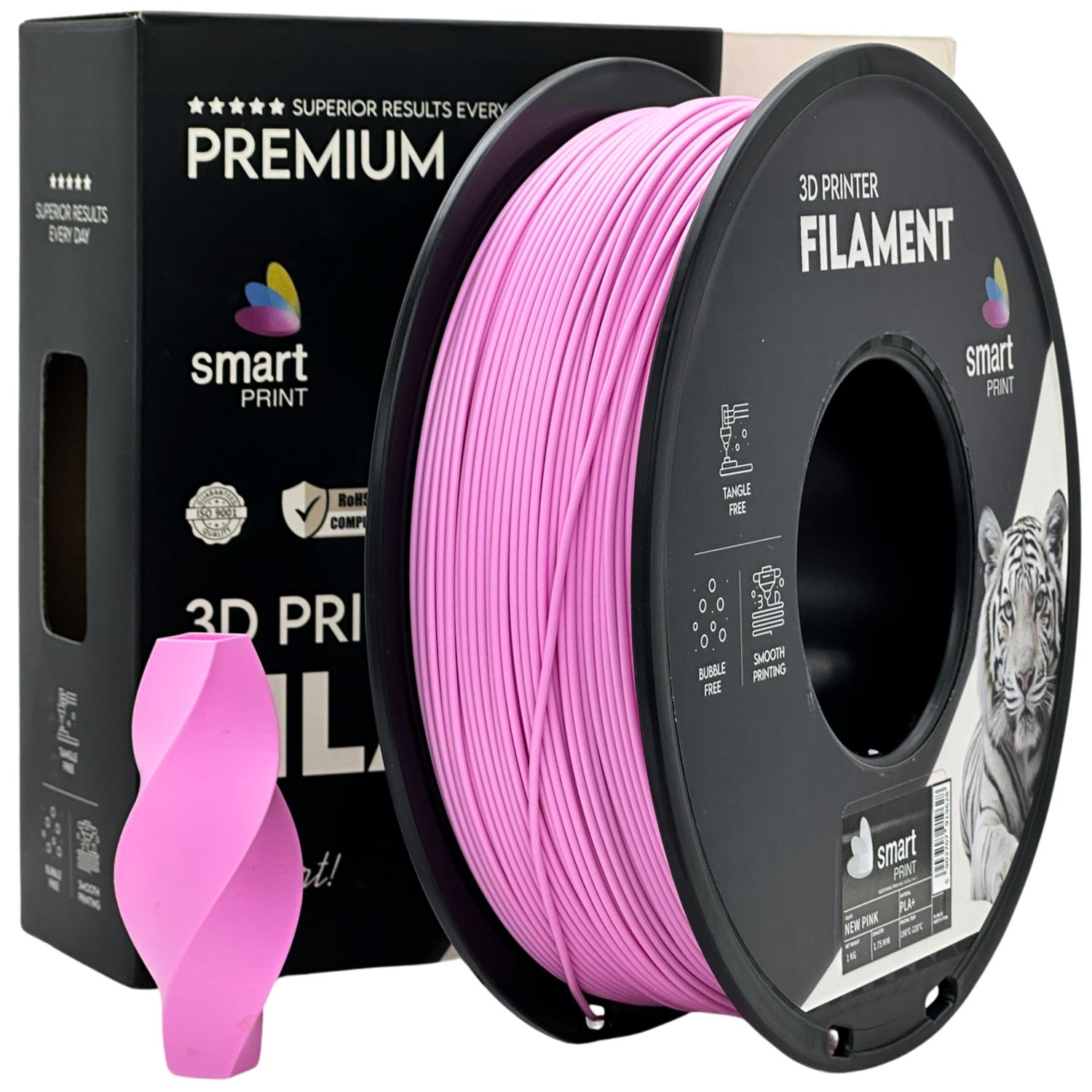 Spool of PLA+ pink filament, Smart Print, 1.75 mm