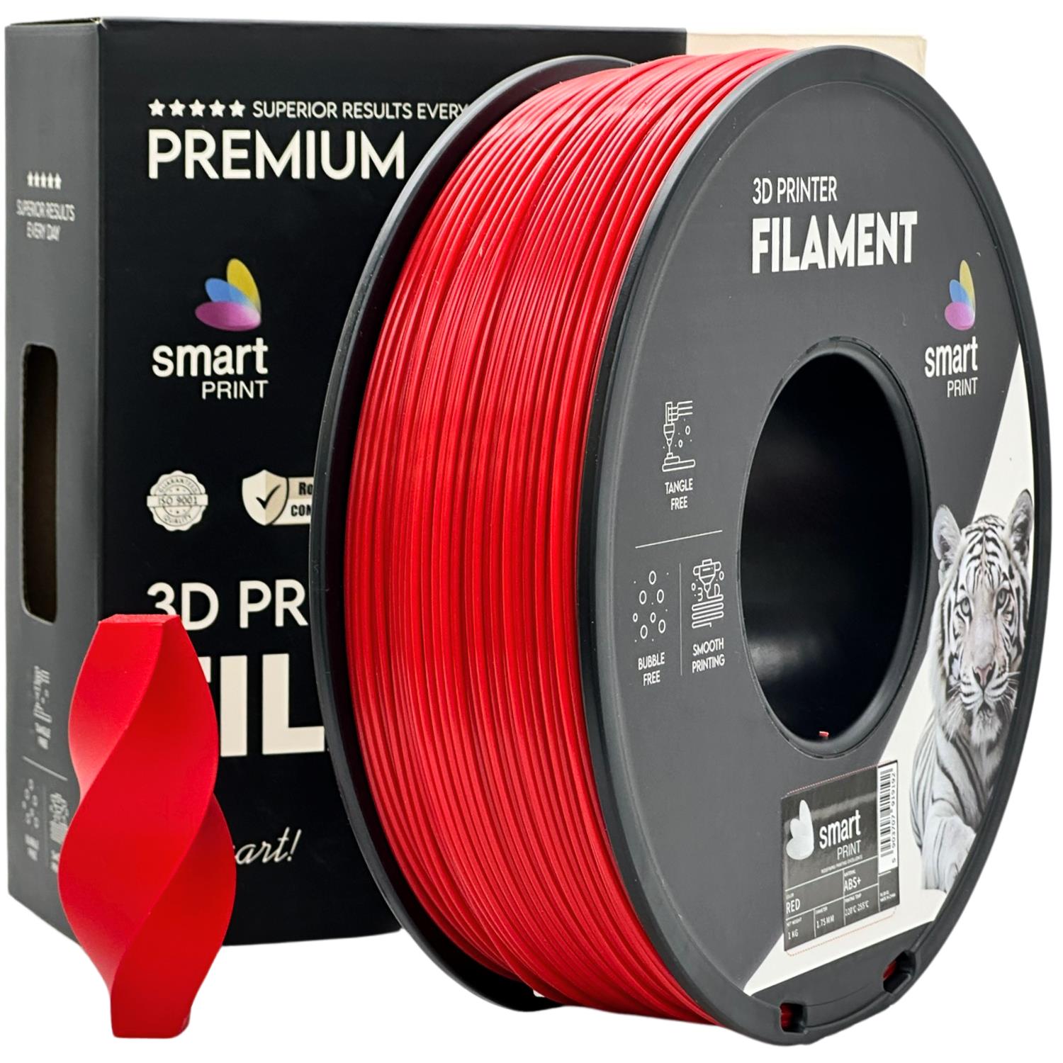 Bobina de filamento ABS+ vermelho, Smart Print, 1,75 mm