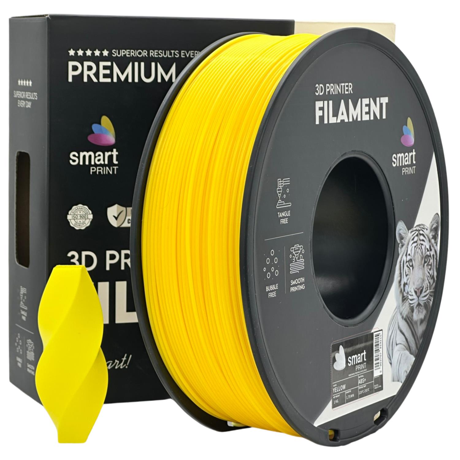 Spool of ABS+ yellow filament, Smart Print, 1.75 mm