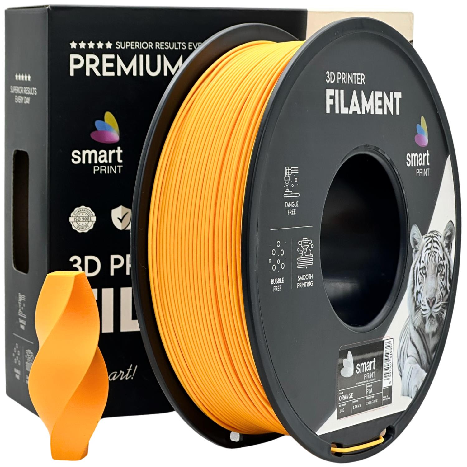 Spool of PLA orange filament, Smart Print, 1.75 mm