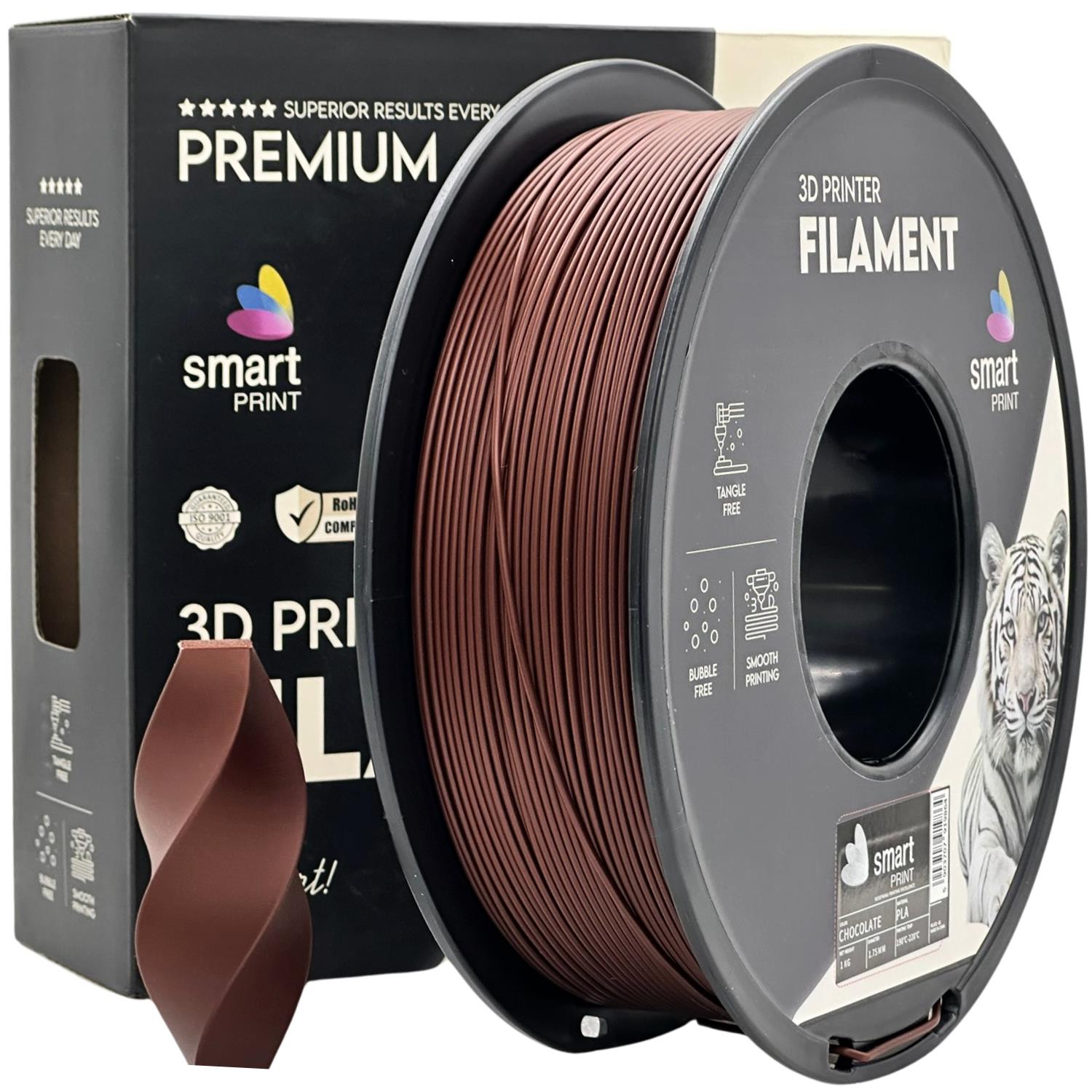 Spool of PLA chocolate filament, Smart Print, 1.75 mm