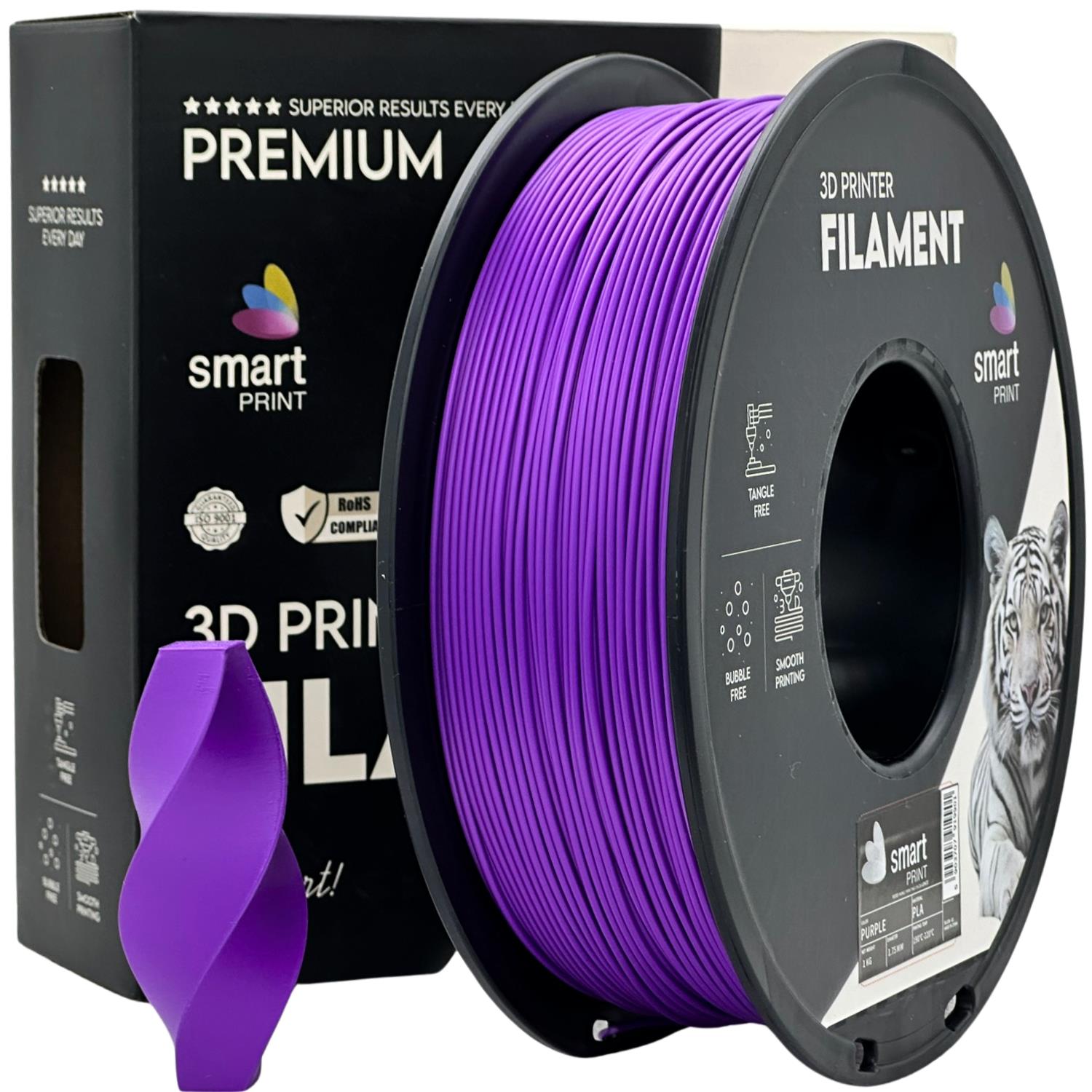 Bobina de filamento PLA violeta, Smart Print, 1,75 mm