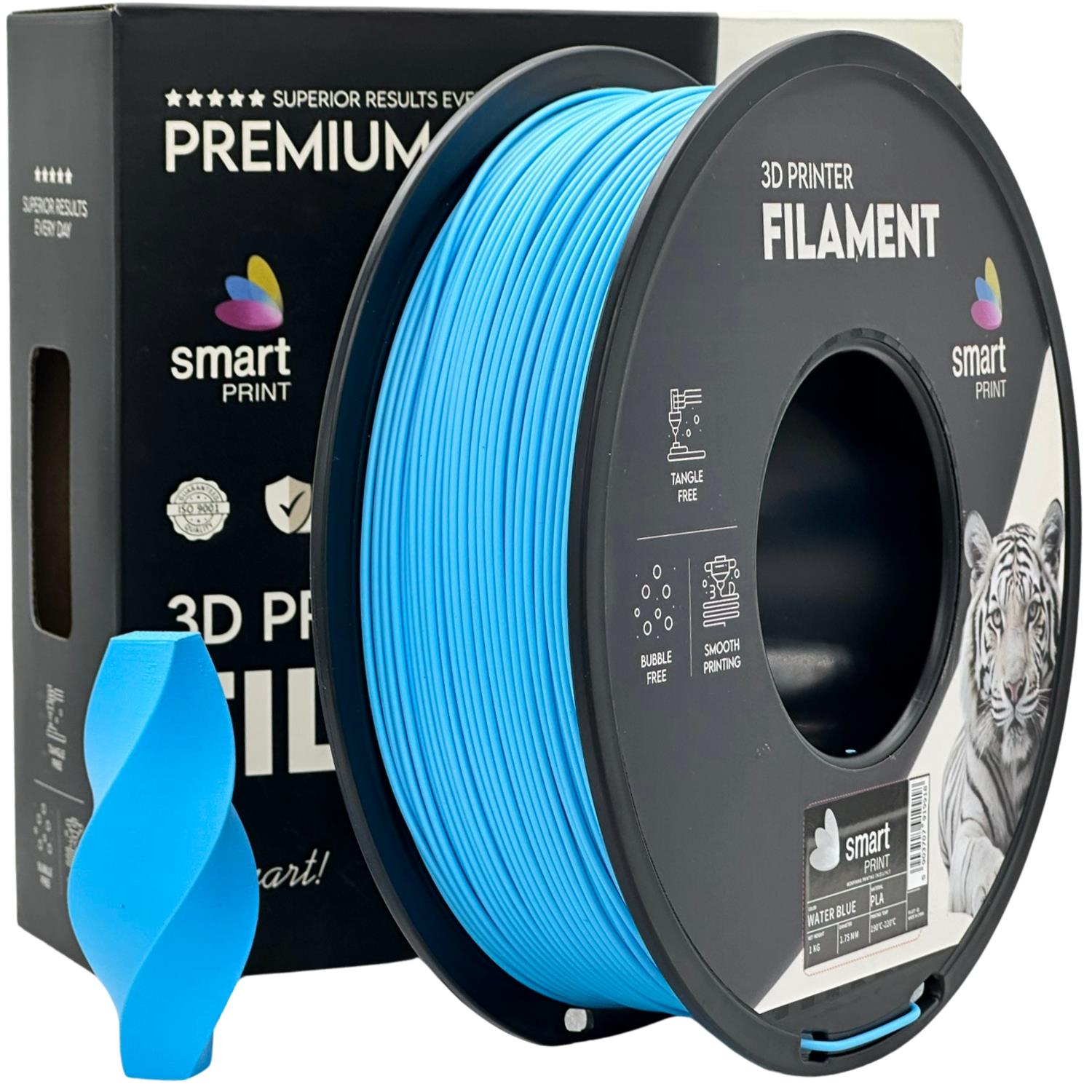 Spool of PLA water blue filament, Smart Print, 1.75 mm