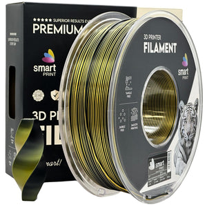 Filamento Silk PLA Dual Color preto dourado | Smart Print