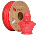 Spool of PLA+ satin red filament, Polymaker, 1.75 mm